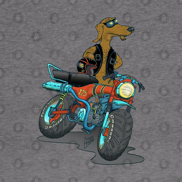 Daxhund and his motorcycle by Andres7B9